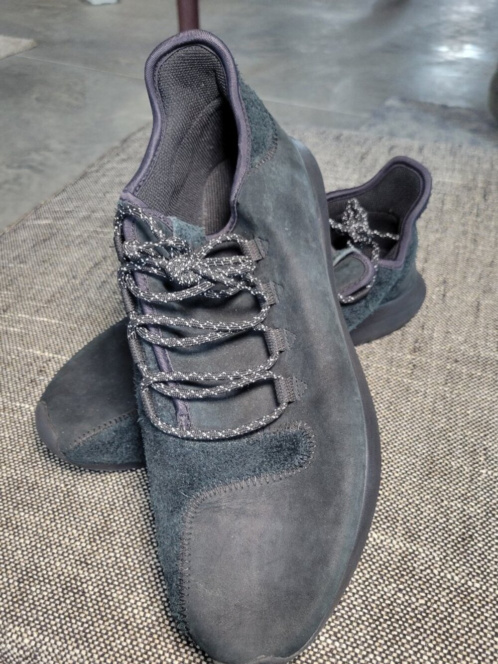 Adidas Tubular Shadow Black Suede Sneakers Men's 12.5
